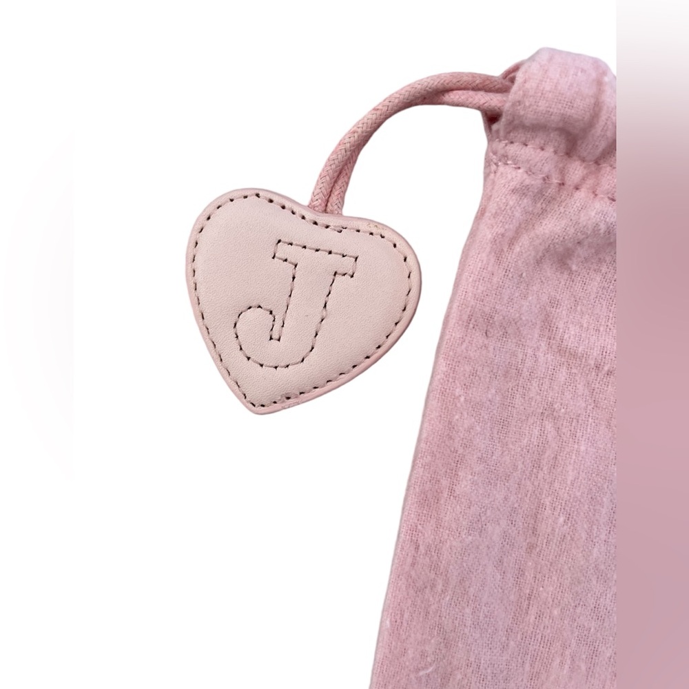 Vintage Pink Juicy Couture Draw String Storage Dust Bag Leather Hearts - Picture 4 of 9